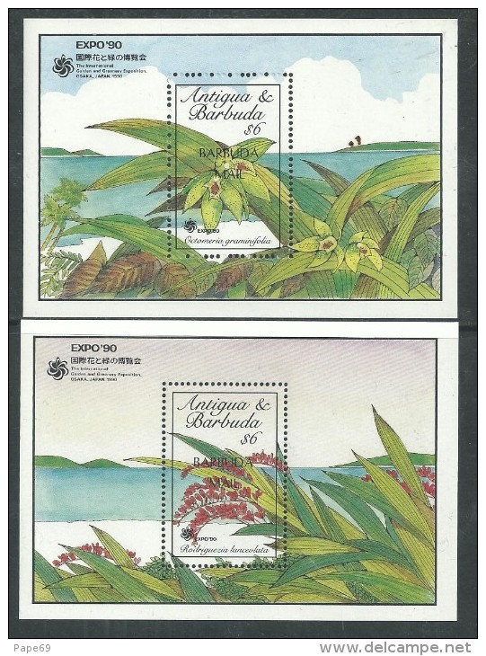 Barbuda BF N° 150 / 51  XX  "Expo´ 90", Exposition Internationale De Jardins Et  La Série  Les 2 Blocs Sans Char.,  TB - Barbuda (...-1981)