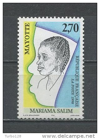 MAYOTTE 1998  N° 58 ** Neuf = MNH Superbe Célébrités Mariana Salim Celebritie - Ungebraucht