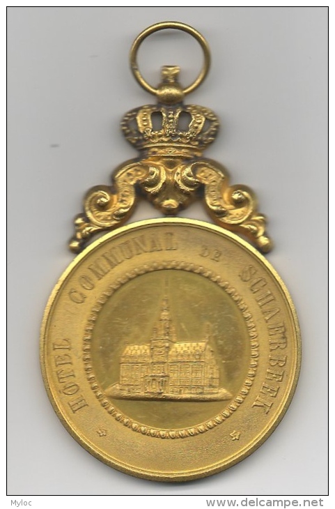 Médaille Bélière Décorative. La Fraternelle Ouvrière De Schaerbeek. Inauguration Du Drapeau. 1894 - Firma's