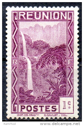 REUNION 1933 Cascade, Salazie - 1c. - Purple  MH - Neufs