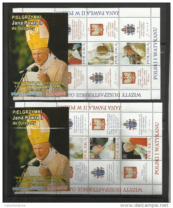 Carnet Booklet Markenheftchen Pologne Polen Poland 244  Pape Pope Papste  Jean Paul II X2 - Cuadernillos