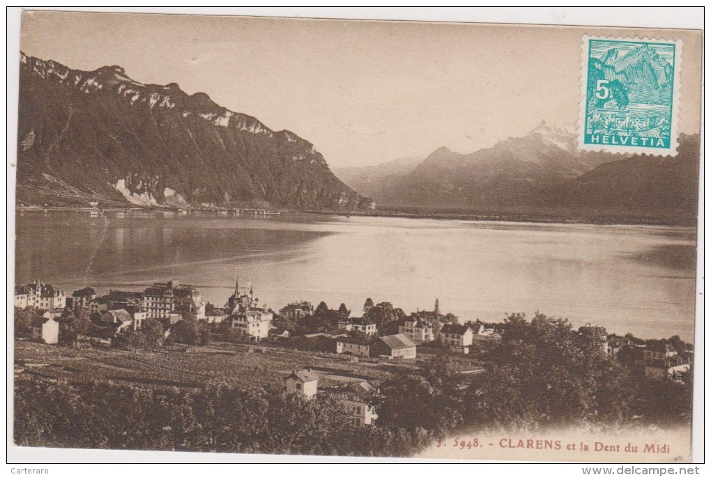 SUISSE,SCHWEIZ,SVIZZERA,S WITZERLAND,HELVETIA,SWISS ,VAUD,MONTREUX,CLARENS EN 1936,timbre Taxe - Montreux