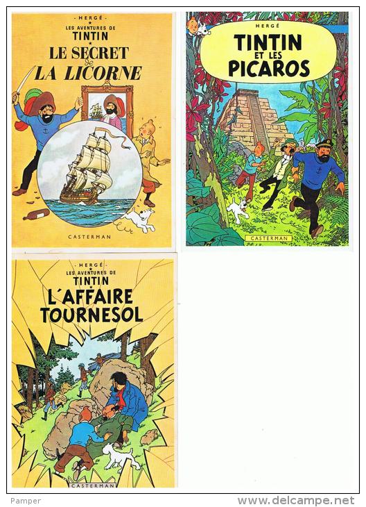 TINTIN  :  7  CARTES  POSTALES  -  NR  2/4/6/10/21/25/SOVJETS - Tintin