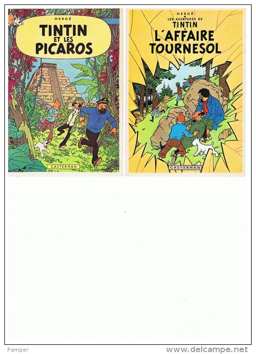 TINTIN  :    6  CARTES  POSTALES  -  NR  2/4/10/21/25/SOVJETS - Tintin