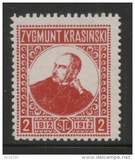 POLAND 1912 TSL ZYGMUNT KRASINSKI POSTER STAMP POET HINGED MINT CINDERELLA - Neufs