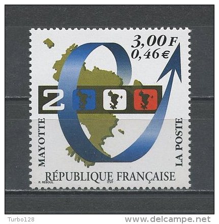 MAYOTTE 1999  N° 80 ** Neuf = MNH Superbe L' An 2000 Cartes De L' île - Unused Stamps