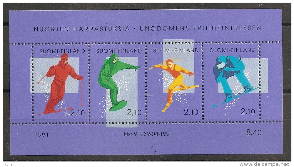 Finland Vyborg Sport Ski 1991  MNH - Nuevos