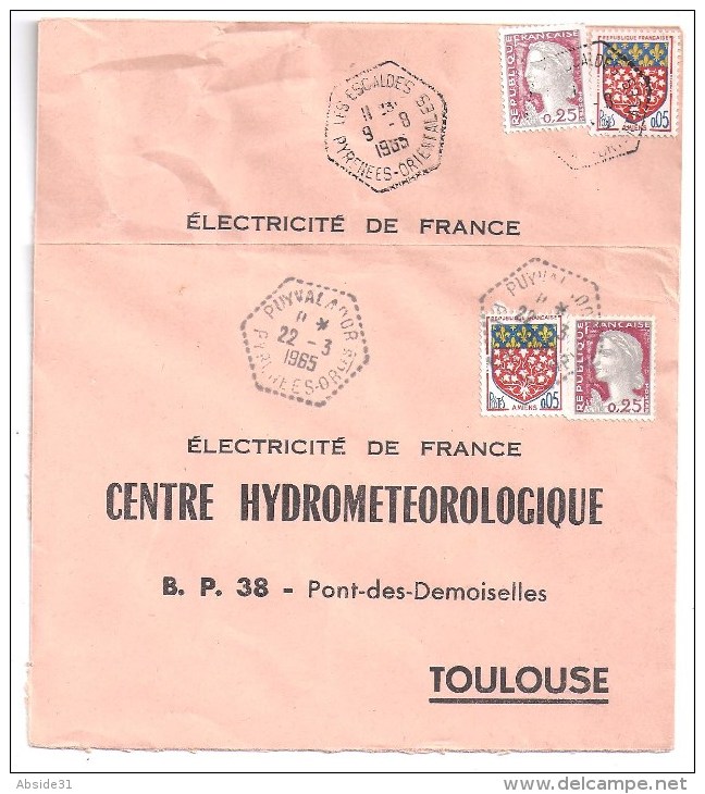 PYRENEES ORIENTALES - Lot De 8 Lettres Avec Cachets Pointillés Ou Hexagonaux - 1961-....