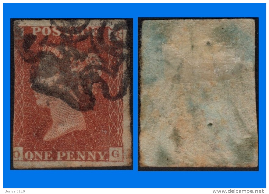 GB 1841-0029, QV 1d Red-Brown O-G Letters SG8 Plate 14 (Spec BS3d), Good Used MX, 3 Large Margins - Oblitérés
