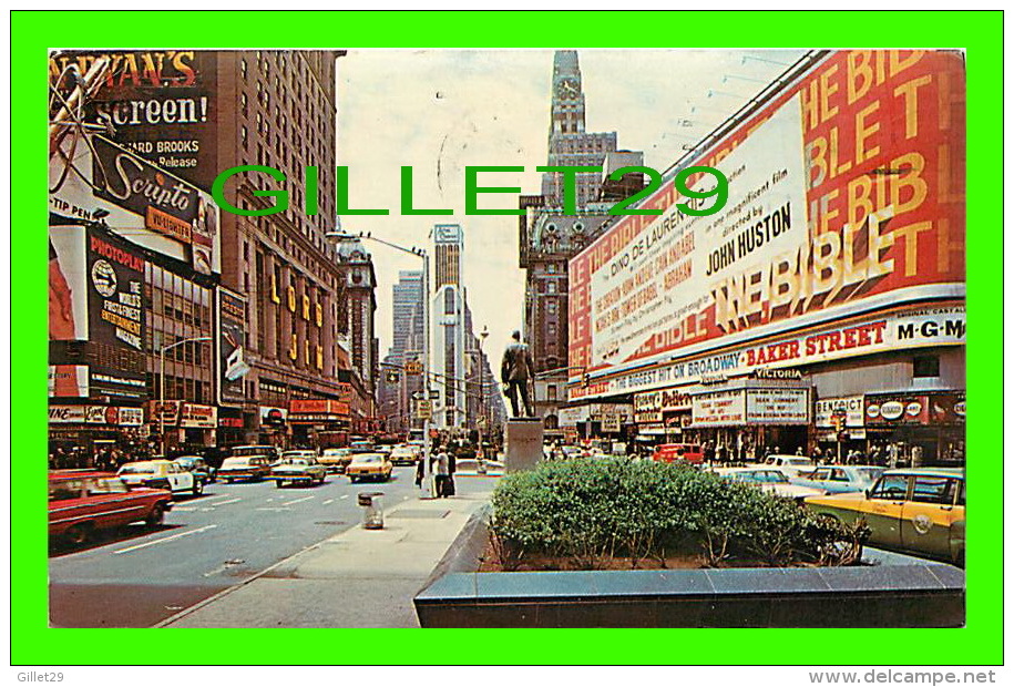 NEW YORK CITY, NY - TIMES SQUARE, THE NEW ALLIED CHEMICAL TOWER BUILDING - ANIMATED - TRAVEL IN 1966 - - Time Square