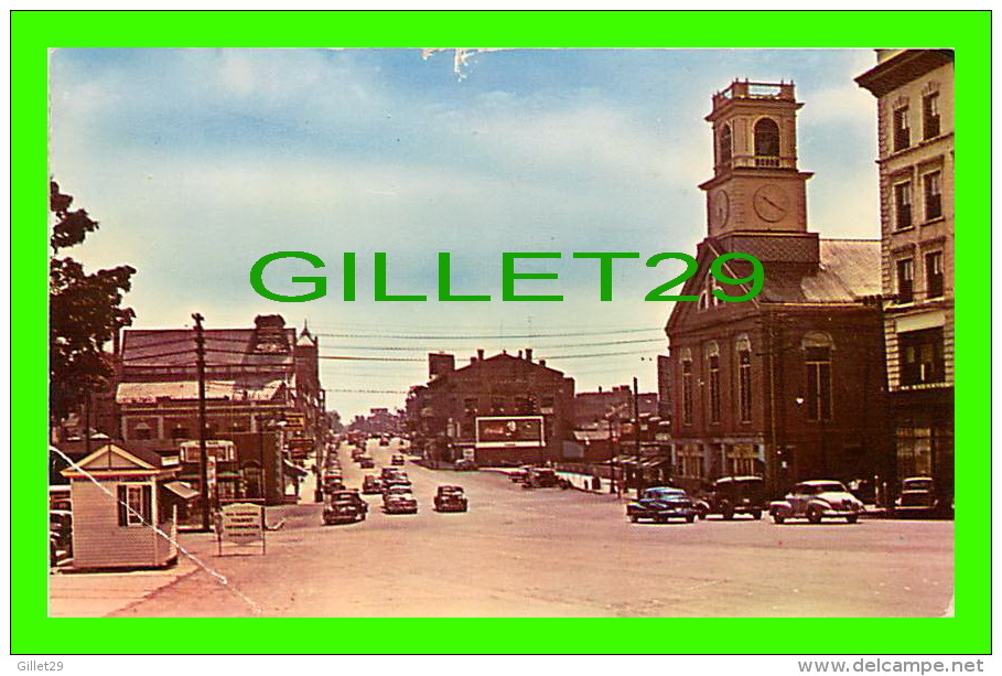 NASHUA, NH - MAIN STREET LOOKING SOUTH - ANIMATED - TRAVEL IN 1953 - PUB. BY F.P. TROW NEWS AGENCY - - Nashua