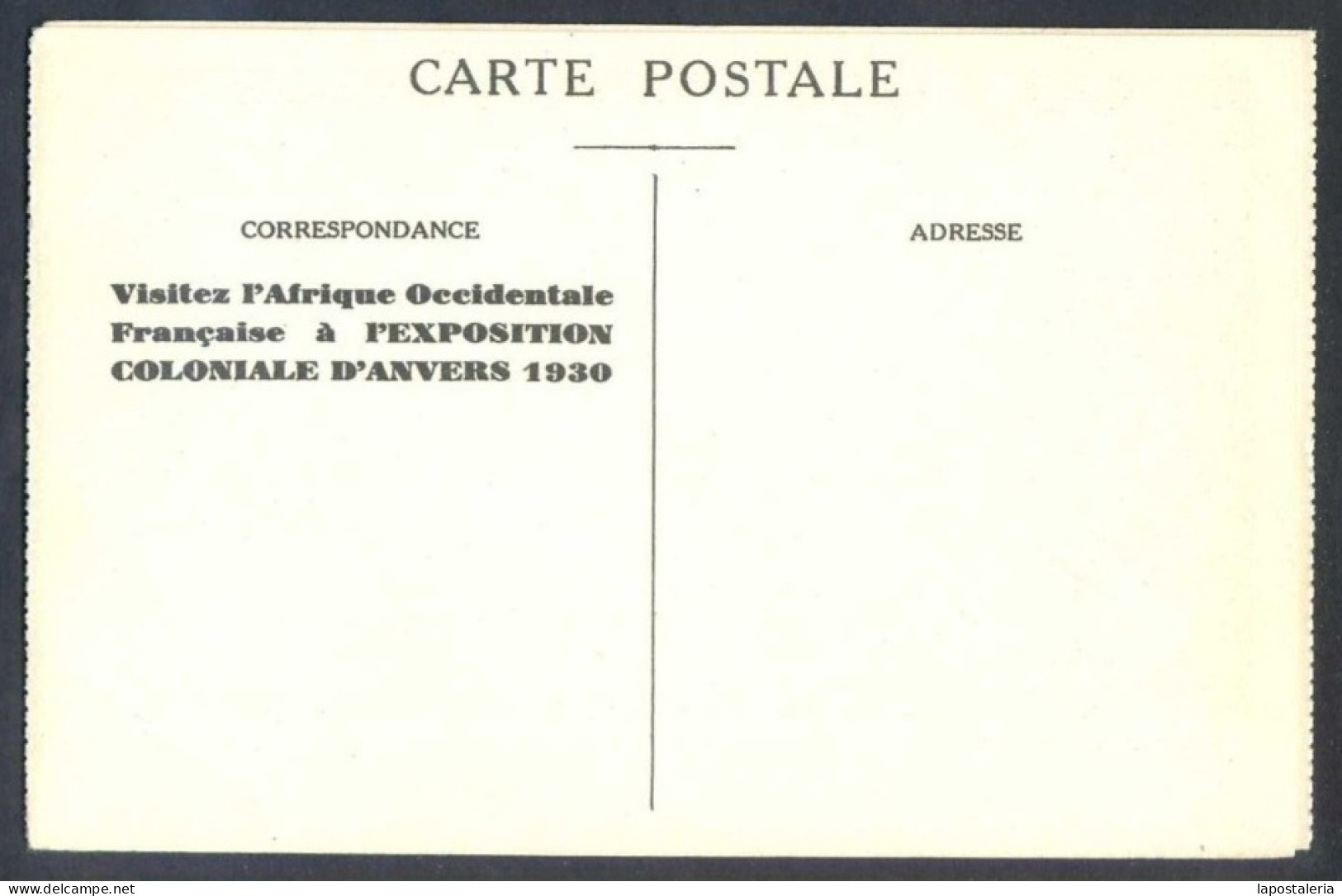 *Sénégal - Côte D'Ivoire* Exposition Coloniale D'Anvers 1930. Postal Díptica. Nueva. - Senegal