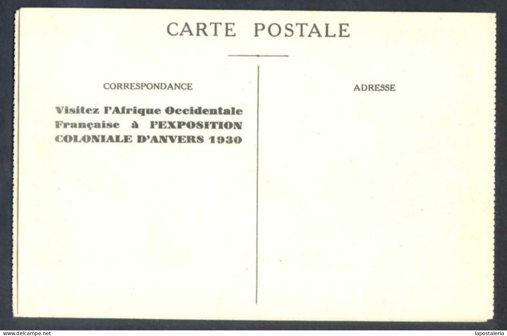 *Sénégal - Côte D'Ivoire* Exposition Coloniale D'Anvers 1930. Postal Díptica. Nueva. - Senegal