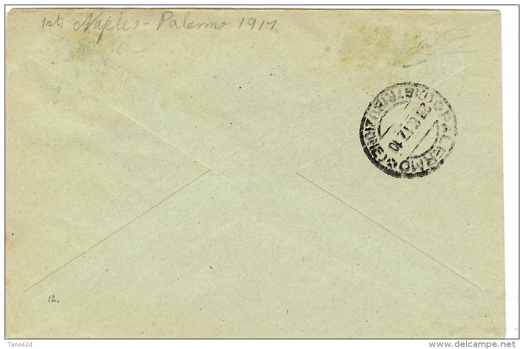 LANV8- ITALIE AEROGRAMME NAPOLI / PALERMO 28/6/1917 - Poste Aérienne