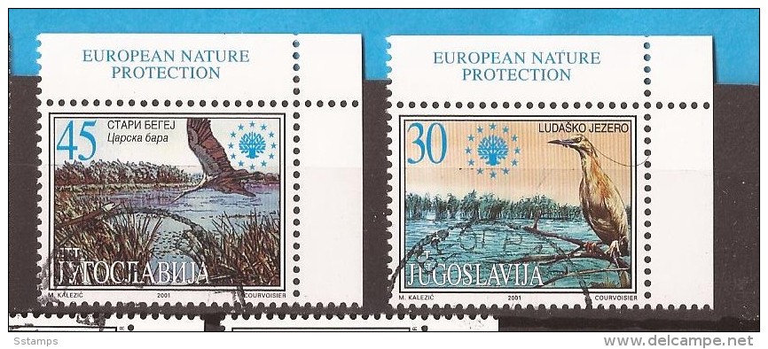 2001  3034-35  EUROPA WWF   JUGOSLAVIJA JUGOSLAWIEN JUGOSLAVIA EUROPA BIRDS  PROTECTION NATURE  USED - Gebraucht