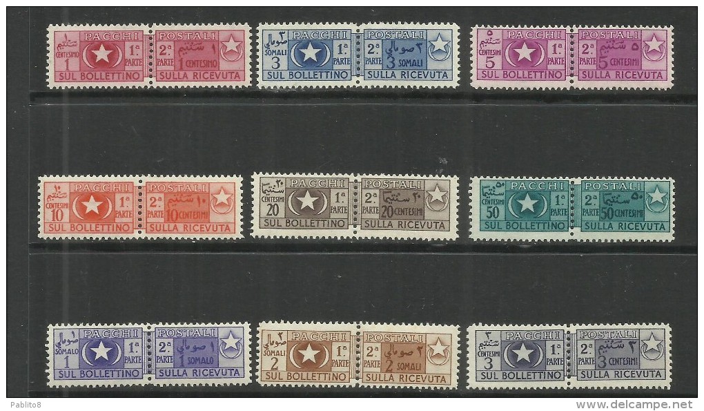 SOMALIA AFIS 1950 PACCHI POSTALI PARCEL POST SERIE COMPLETA COMPLETE SET  MNH - Somalia (AFIS)