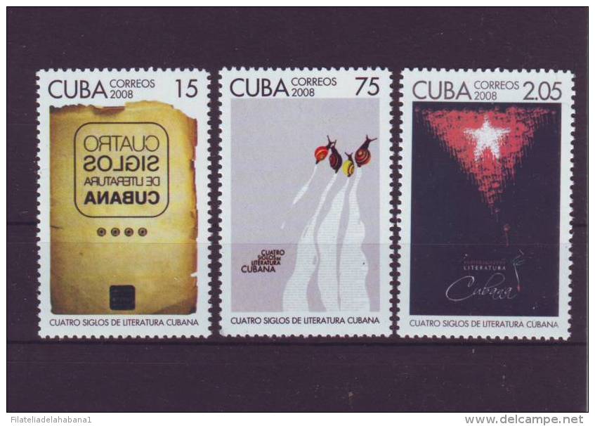 2008.3 CUBA MNH  2008 LITERATURE 400 YEAR. 400 AÑOS DE LA LITERATURA CUBANA. - Neufs