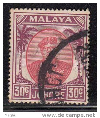 Johore Used 1949 - 1955 , 30c Malaya - Johore