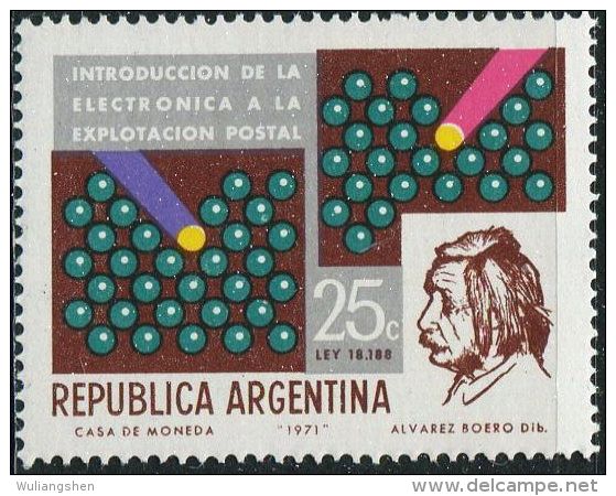 GA0586 Argentina 1971 Einstein And The Relay Switch 1v MNH - Unused Stamps