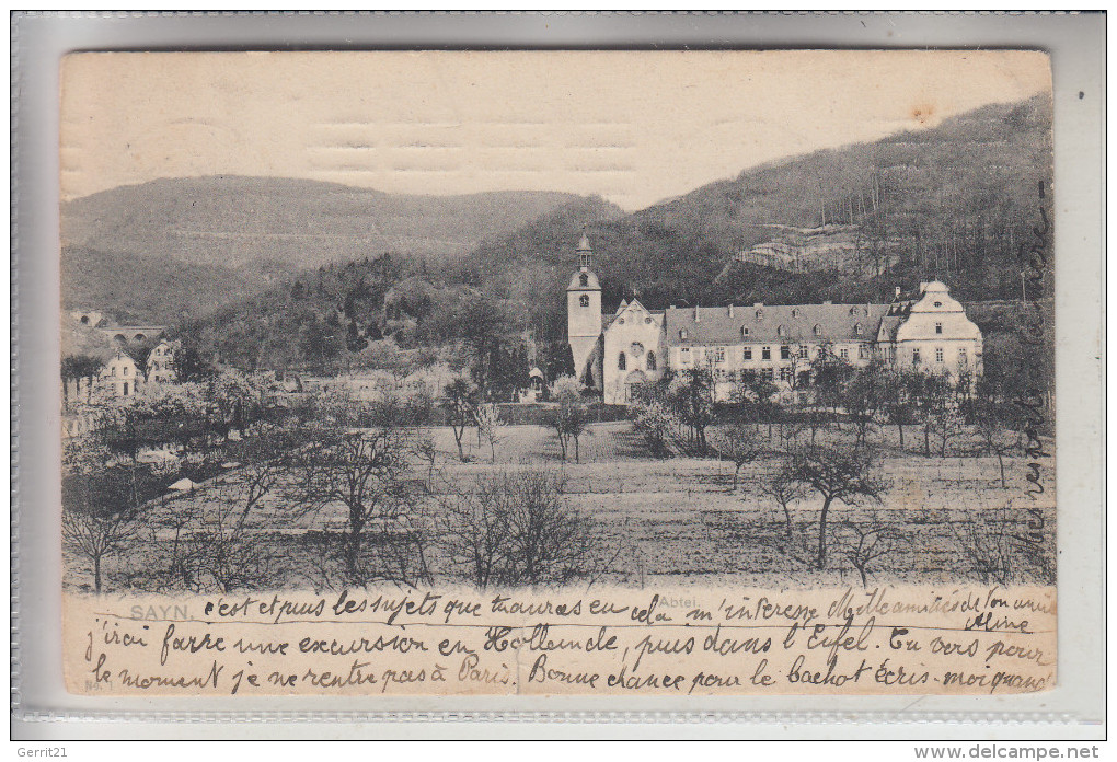 5413 BENDORF - SAYN, Abtei Sayn, 1909, Einriss - Bendorf
