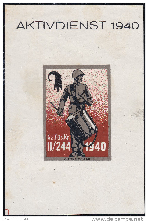 Schweiz Soldatenmarke 1940 Grenztruppen Einer Bögli - Vignettes