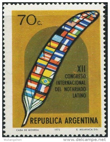 GA0623 Argentina 1973 Romance Languages &#8203;&#8203;National Conference Flag 1v MNH - Neufs