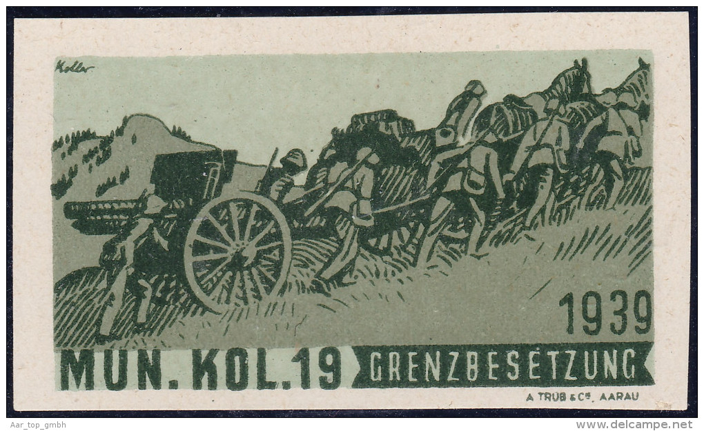 Schweiz Soldatenmarke Artillerie 1939 MUN.KOL.19 Gestempelt - Vignettes