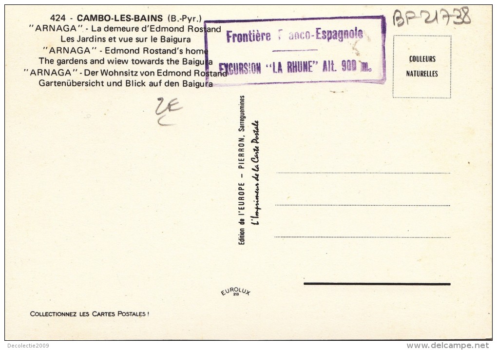 BF21738 Cambo Les Bains Arnaga Le Demeure D Edomnd Ros  France  Front/back Image - Cambo-les-Bains