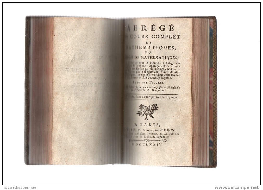 Voltaire Parmi Les Ombres.380 Pages.1776.relié Avec:abrégé Du Cours Complet De Mathématiques.l'abbé Sauri.1774.in-12. - 1701-1800