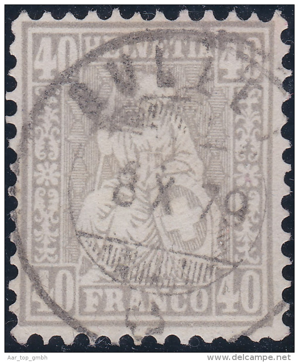 Heimat VD BULLET 1879-10-08 (Voll-Stempel) Auf Zu#42 Grau Sitzende Helvetia - Usados