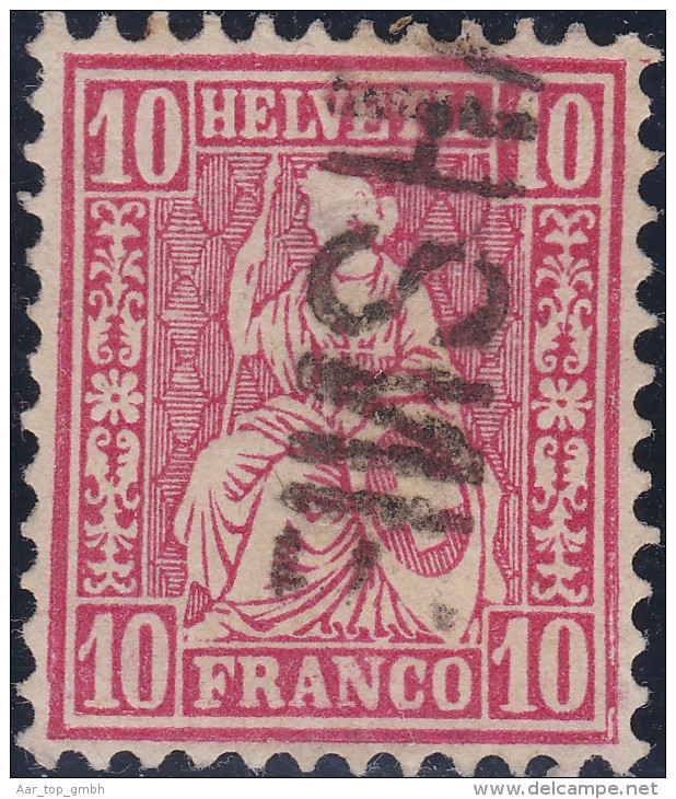 Heimat VS FINSHAUT 187? Langstempel Auf 10Rp Rot Sitzende Helvetia - Used Stamps