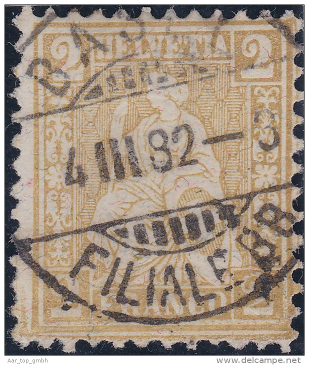 Heimat BS Basel Filiale B.B. 1882-03-04 Auf Zu#44 2Rp Sitzende Helvetia Faserpapier - Used Stamps