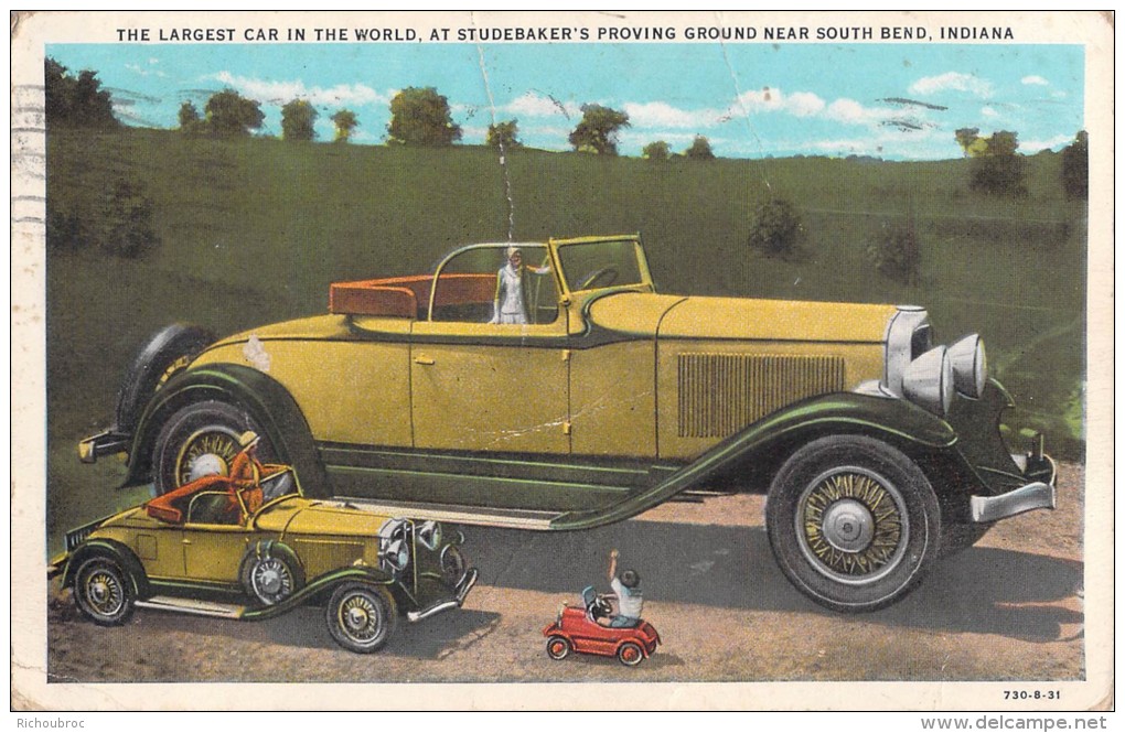 THE LARGEST CAR IN THE WORLD AT STUDEBAKER S PROVING GROUND NEAR SOUTH BEND INDIANA - Autres & Non Classés