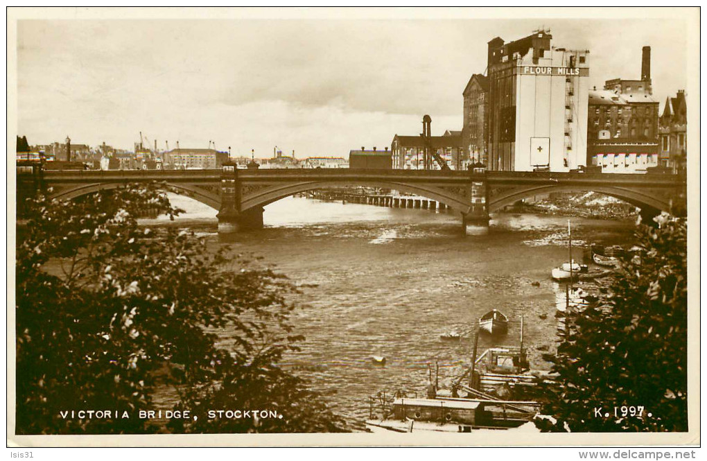 Royaume-Uni - Angleterre - Durham - Victoria Bridge , Stockton - Flour Mills à Droite - état - Autres & Non Classés