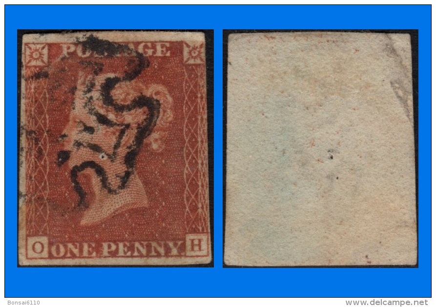 GB 1841-0030, QV 1d Red-Brown O-H Letters SG8 Plate 15 (Spec BS4b) MC, Used 3 Large Margins - Used Stamps