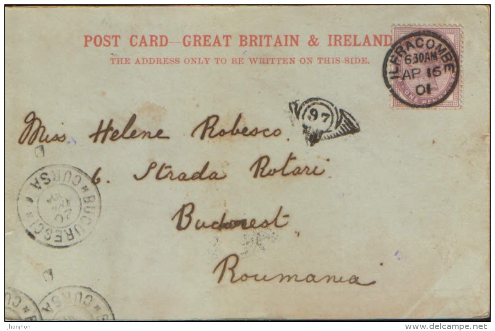 United Kingdom/England - Postcard Precursor Circulated In 1901 - Lynton & Lynmouth - 2/scans - Lynmouth & Lynton