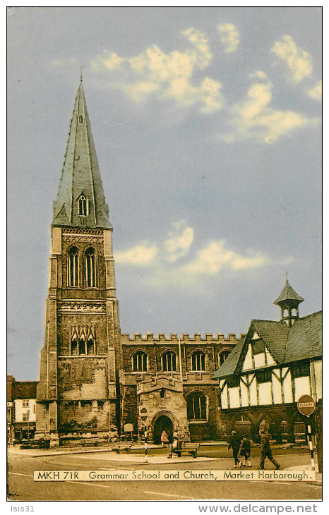 Royaume-Uni - Angleterre - Leicestershire - Grammar School And Church , Market Harborough - état - Andere & Zonder Classificatie