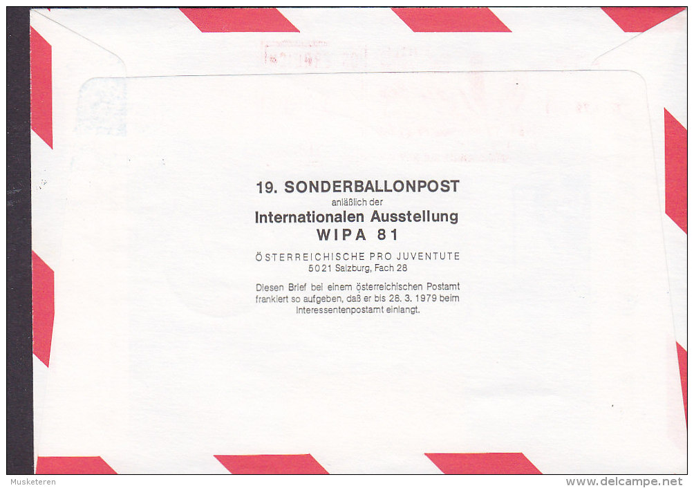 Austria Registered Einschreiben WIEN WIPA 1981 Ballonpost Cover Brief VÖLS 19. Sonderballonpost Pro Juventute (2 Scans) - Par Ballon