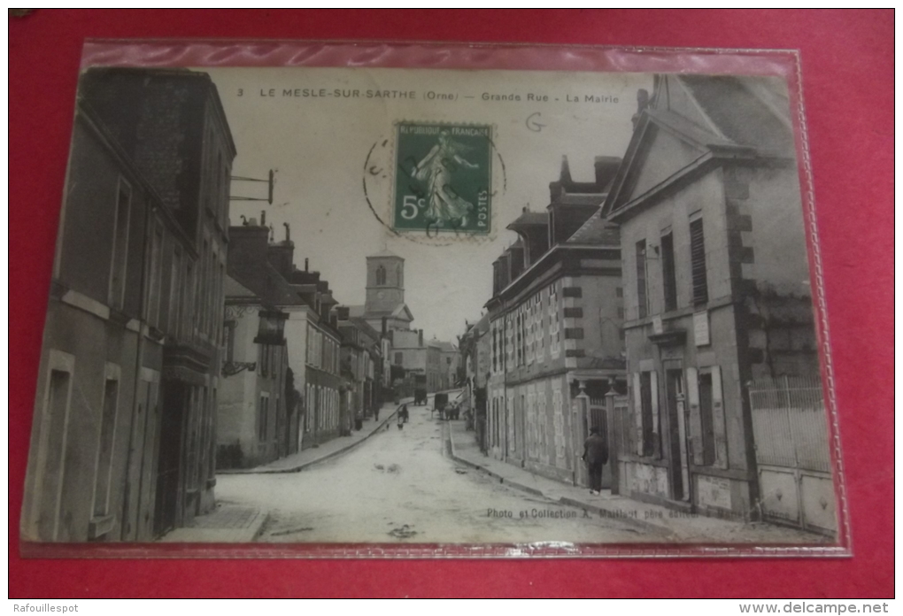 C P Le Mesle Sur Sarthe Grande Rue La Mairie - Le Mêle-sur-Sarthe