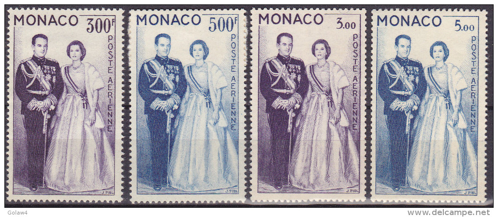 12418# MONACO POSTE AERIENNE N° 71 72 & 74 76 ** COUPLE PRINCIER C 157 € - Poste Aérienne