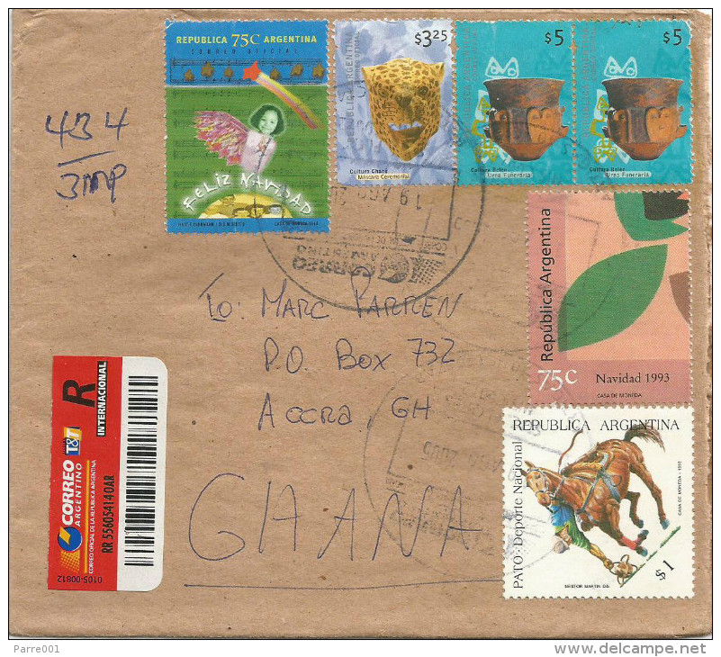 Argentina 2005 Buenos Aires Christmas Song Carrol Horse Game Barcoded Registered Cover - Brieven En Documenten