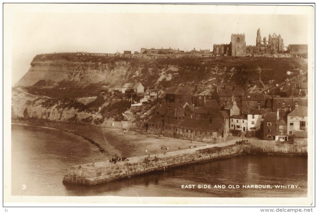 East Side And Harbour Whitby - Real Photograph - Whitby