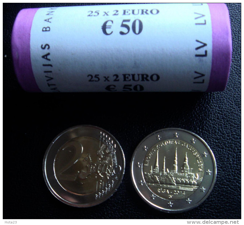 LATVIA COMMEMORATIVE COIN 2 EURO  2014 RIGA EUROPEAN CAPITAL OF CULTURE UNC - FULL 1 ROLL - Rollen