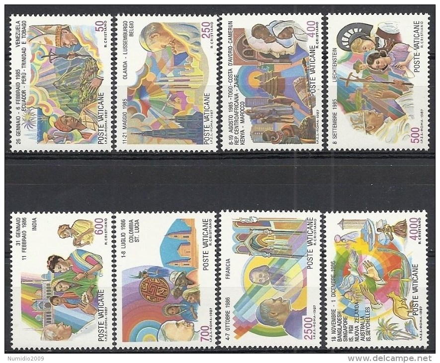 1987 VATICANO I VIAGGI DEL PAPA NEL MONDO GIOVANNI PAOLO II MNH ** - ED - Unused Stamps