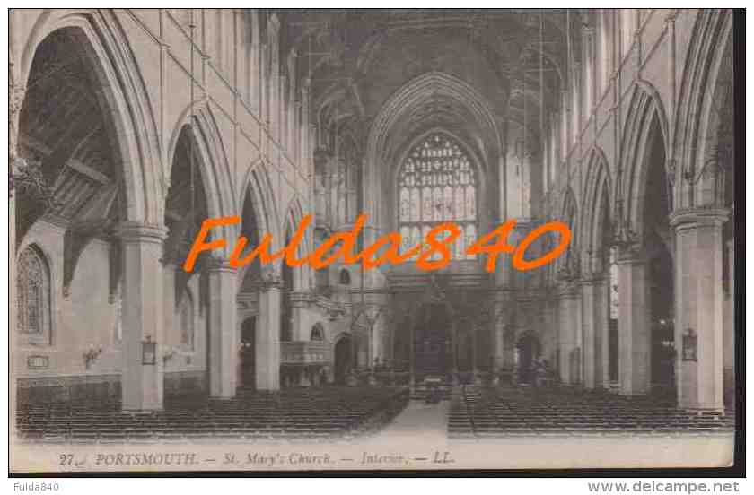 CPA.     PORTSMOUTH.    St. Mary's Church - Interior.   1923. - Portsmouth