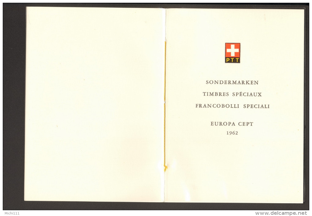 Schweiz FDC Faltblatt D.PTT Schweizer Post Nr.47 Mit Ersttagsstempel, 1962 Europamarken  2 Bilder - FDC