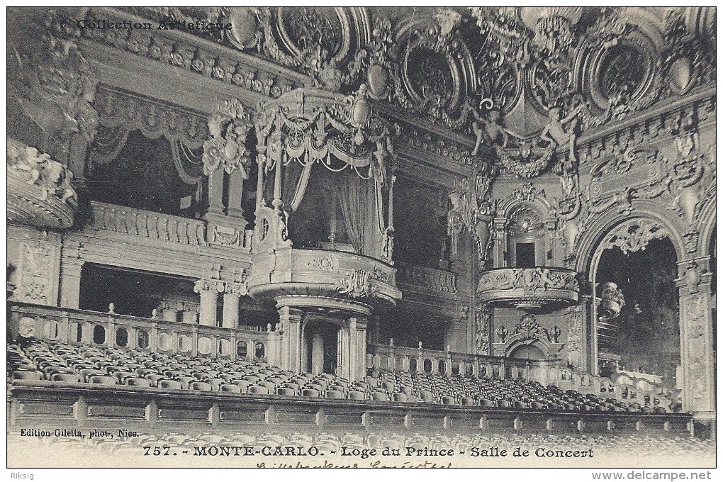 Monte - Carlo.  Loge Du Prince.  Salle De Concert.     S-1397 - Teatro D'opera