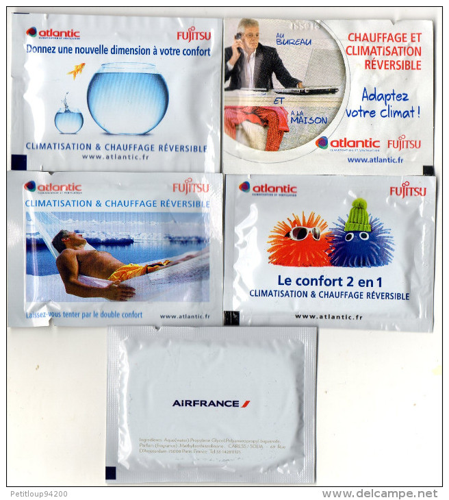 SERVIETTES RAFRAICHISSANTES   AIR FRANCE   (lot De 5) - Publicités