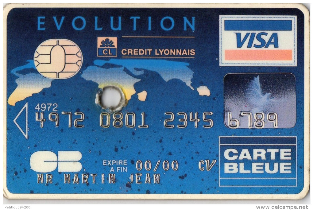 PLAQUE PUBLICITAIRE CARTON/PLASTIQUE  VISA CARTE BLEUE Crédit Lyonnais - Targhe Di Cartone