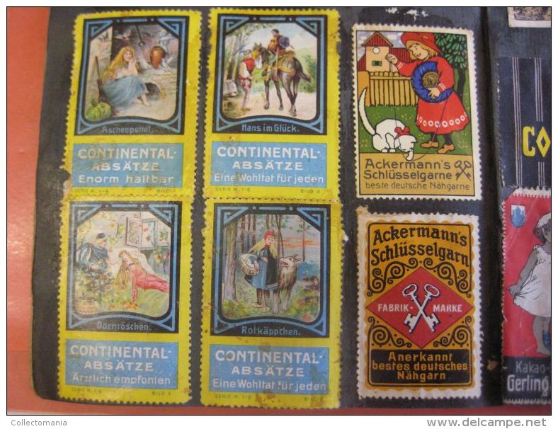 150 reklamemarken cinderellas aufkleber PUB advertising stamps posterstamps sluitzegels -  litho approx 1900 à 1914